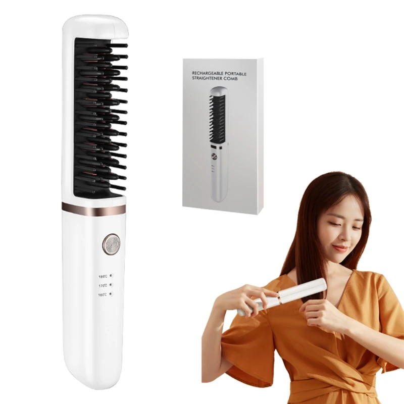 Cordless Hot Air Hair Brush Comb, 2 in 1 Hot Air Brush Salon Negative Ionic Blow Dryer Hair Straightener & Curler
Cordless Hot Air Hair Brush Comb, 2 in 1 Hot Air Brush Salon Negative Ionic Blow Dryer Hair Straightener & Curler