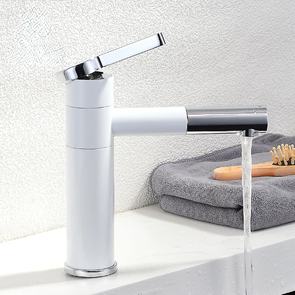 Basin Faucets Brass Bathroom Faucet Vessel Sinks Mixer Vanity Tap Swivel Spout Deck Mounted White Color Washbasin Faucet
Basin Faucets Brass Bathroom Faucet Vessel Sinks Mixer Vanity Tap Swivel Spout Deck Mounted White Color Washbasin Faucet
