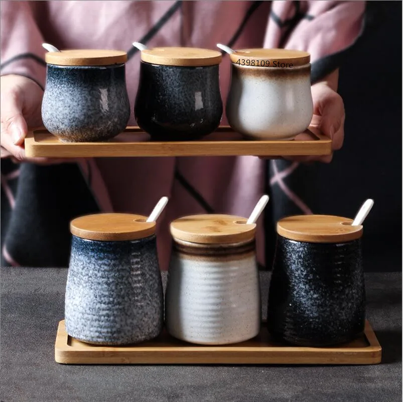 Japanese-style Ceramic Seasoning Jar Set Household with Lid Salt Sugar Seasoning Jar Kitchen Supplies Seasoning Box Storage Tank
Japanese-style Ceramic Seasoning Jar Set Household with Lid Salt Sugar Seasoning Jar Kitchen Supplies Seasoning Box Storage Tank