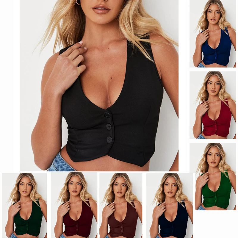 Women's Vest Short Fashion Solid Color Versatile Temperament Slim Fit Sleeveless Jacket
Women's Vest Short Fashion Solid Color Versatile Temperament Slim Fit Sleeveless Jacket
