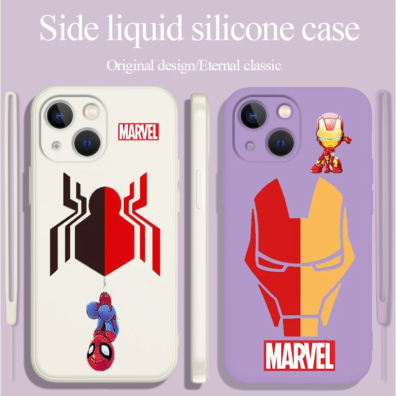 Marvel Spiderman Iron Man For Apple iPhone 14 13 12 11 Pro Max mini XS XR X 8 7 SE Liquid Rope Phone Case Capa Cover
Marvel Spiderman Iron Man For Apple iPhone 14 13 12 11 Pro Max mini XS XR X 8 7 SE Liquid Rope Phone Case Capa Cover