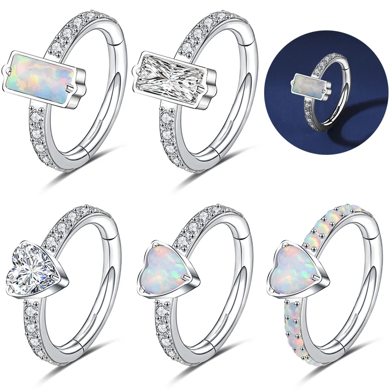 AOEDEJ 16G Opal Septum Ring Stainless Steel Nose Piercing Ring Heart Zircon Hoop Ring Click Women Opal Heart Nose Ring Jewelry
AOEDEJ 16G Opal Septum Ring Stainless Steel Nose Piercing Ring Heart Zircon Hoop Ring Click Women Opal Heart Nose Ring Jewelry
