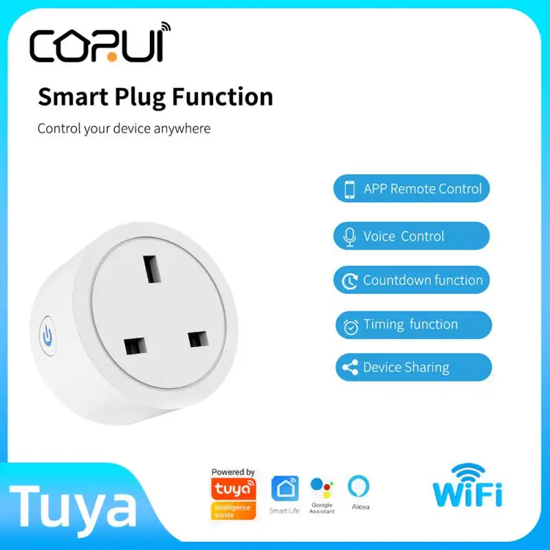 Умная розетка CORUI 16 А Tuya, Wi-Fi адаптер с голосовым управлением и таймером
Умная розетка CORUI 16 А Tuya, Wi-Fi адаптер с голосовым управлением и таймером