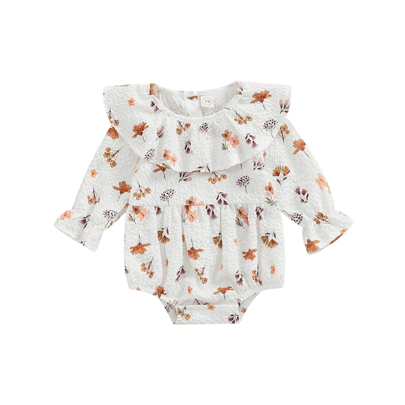 0-18M Baby Girls Bodysuit Long Sleeve Floral Patterns Doll Collar Ruched Snap Triangle Bottom Jumpsuit
0-18M Baby Girls Bodysuit Long Sleeve Floral Patterns Doll Collar Ruched Snap Triangle Bottom Jumpsuit