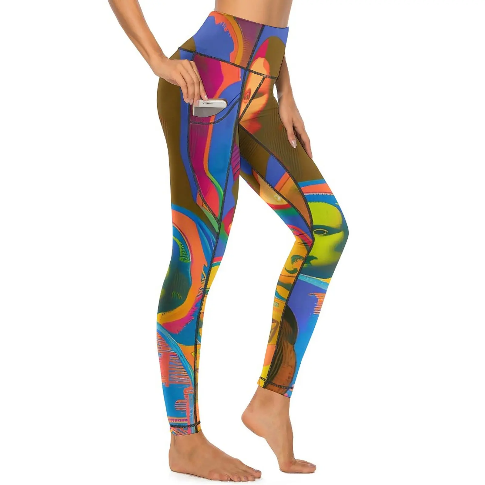 

Mona Lisa Yoga Pants Sexy Colorful Art Design Leggings High Waist Workout Leggins Lady Breathable Quick-Dry Sports Tights