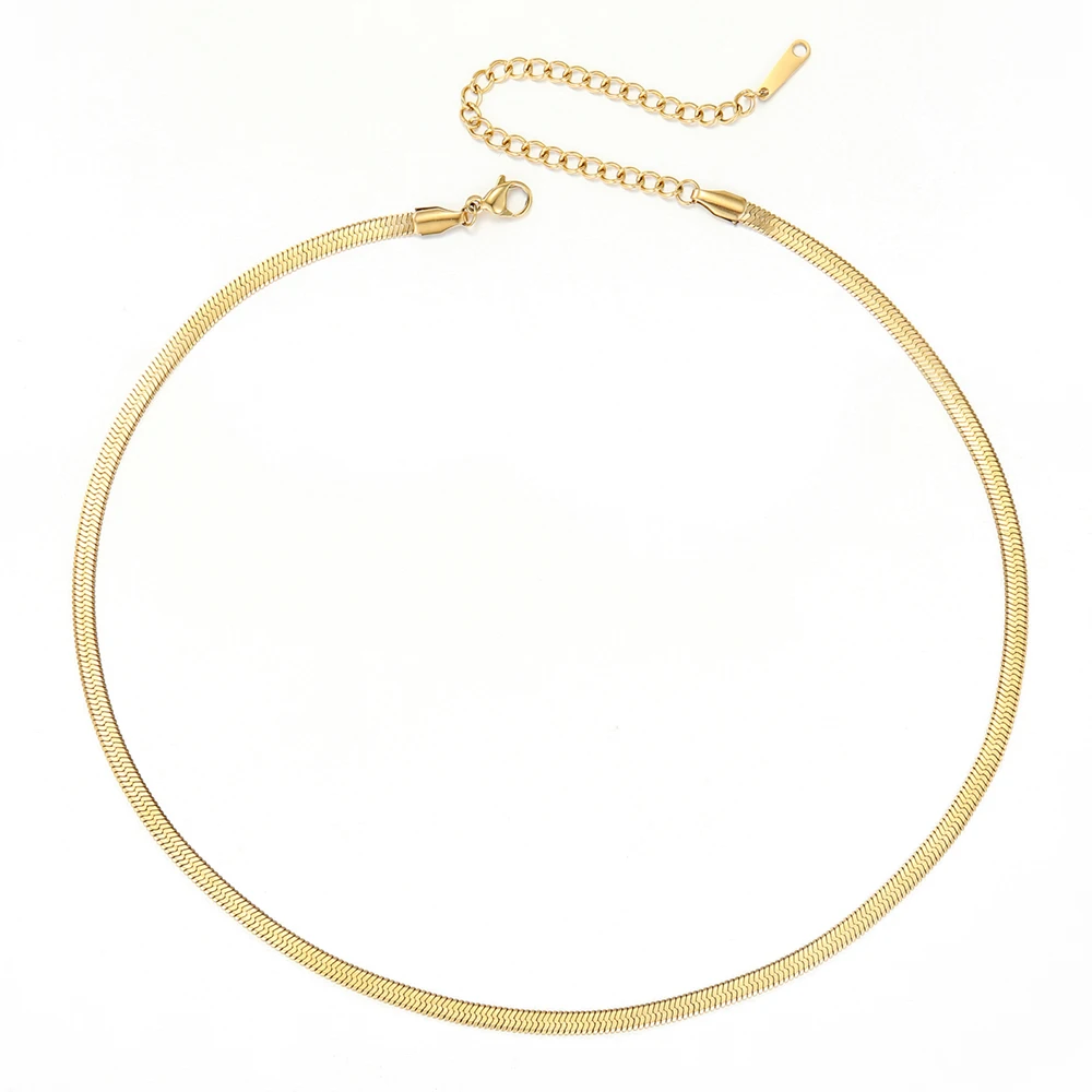 Hot selling minimalist hip-hop women statement 14k gold plated jewelry stainless steel flat snake choker necklace chain
Hot selling minimalist hip-hop women statement 14k gold plated jewelry stainless steel flat snake choker necklace chain