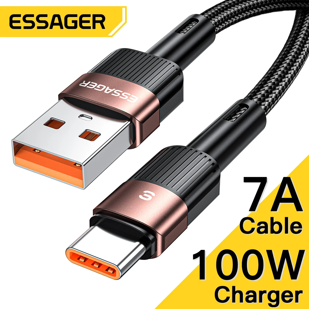 Essager 7A USB Type C Cable For Realme Oneplus OPPO 100W Fast Charging Wire USB-C Charger Data Cord For Huawei P30 P40 Pro Sam
Essager 7A USB Type C Cable For Realme Oneplus OPPO 100W Fast Charging Wire USB-C Charger Data Cord For Huawei P30 P40 Pro Sam