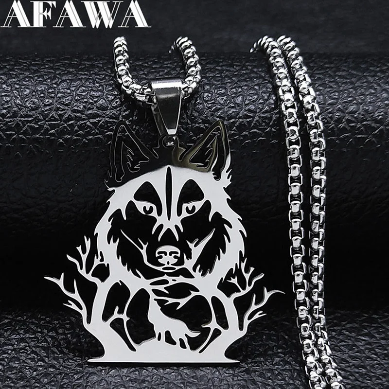 Hollow Wolf Head Pendant Necklace Stainless Steel Silver Color Forest Animal Figure Chain Necklaces Jewelry collar N2032S01
Hollow Wolf Head Pendant Necklace Stainless Steel Silver Color Forest Animal Figure Chain Necklaces Jewelry collar N2032S01