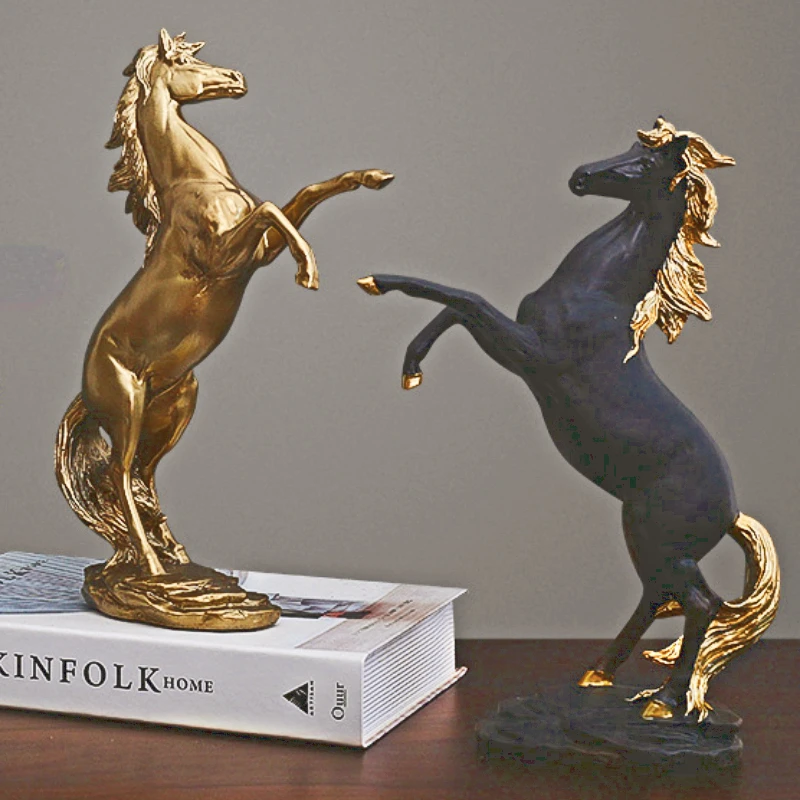 Gold Black Horse Figure Creative Resin Horse Miniature Statue Model Sculpture Horse Figurine Ornament Home LivingRoom Decoration
Gold Black Horse Figure Creative Resin Horse Miniature Statue Model Sculpture Horse Figurine Ornament Home LivingRoom Decoration