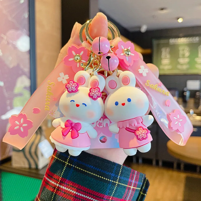 Pink Rabbit Sakura Bunny Keychain Cartoon Cute Doll Creative Keyring Fashion Couple Bag Ornament Key Chain Car Pendant Gift
Pink Rabbit Sakura Bunny Keychain Cartoon Cute Doll Creative Keyring Fashion Couple Bag Ornament Key Chain Car Pendant Gift