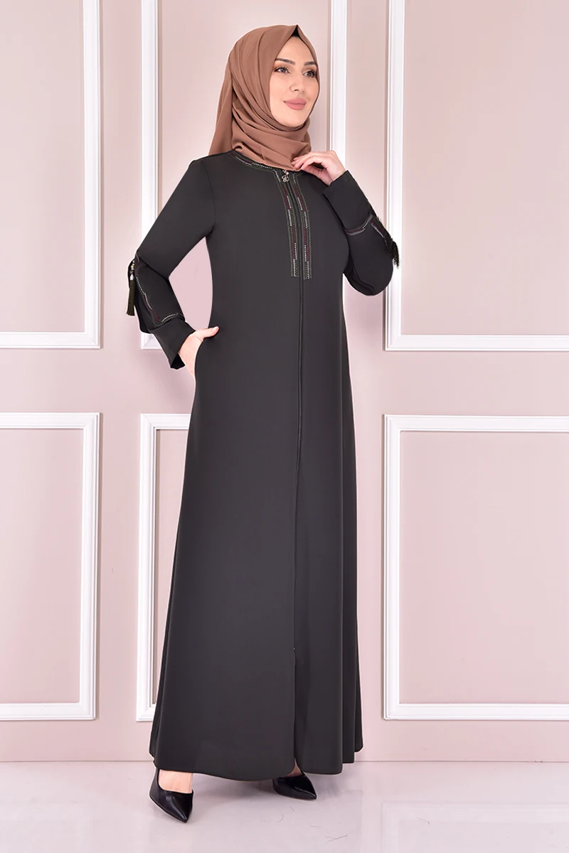 Zippered Ferace Khaki Muslim Woman Outfit İslamic Woman Abaya Dress Muslim Tops Turkey Store Muslim Hijab Dress RBA20222
Zippered Ferace Khaki Muslim Woman Outfit İslamic Woman Abaya Dress Muslim Tops Turkey Store Muslim Hijab Dress RBA20222