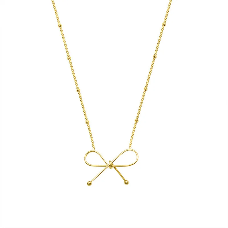 Necklace New French Simple Style Clavicle Chain Titanium Steel Plated 18K Gold Bracelet Jewelry Set Bow Accessories Wholesale
Necklace New French Simple Style Clavicle Chain Titanium Steel Plated 18K Gold Bracelet Jewelry Set Bow Accessories Wholesale
