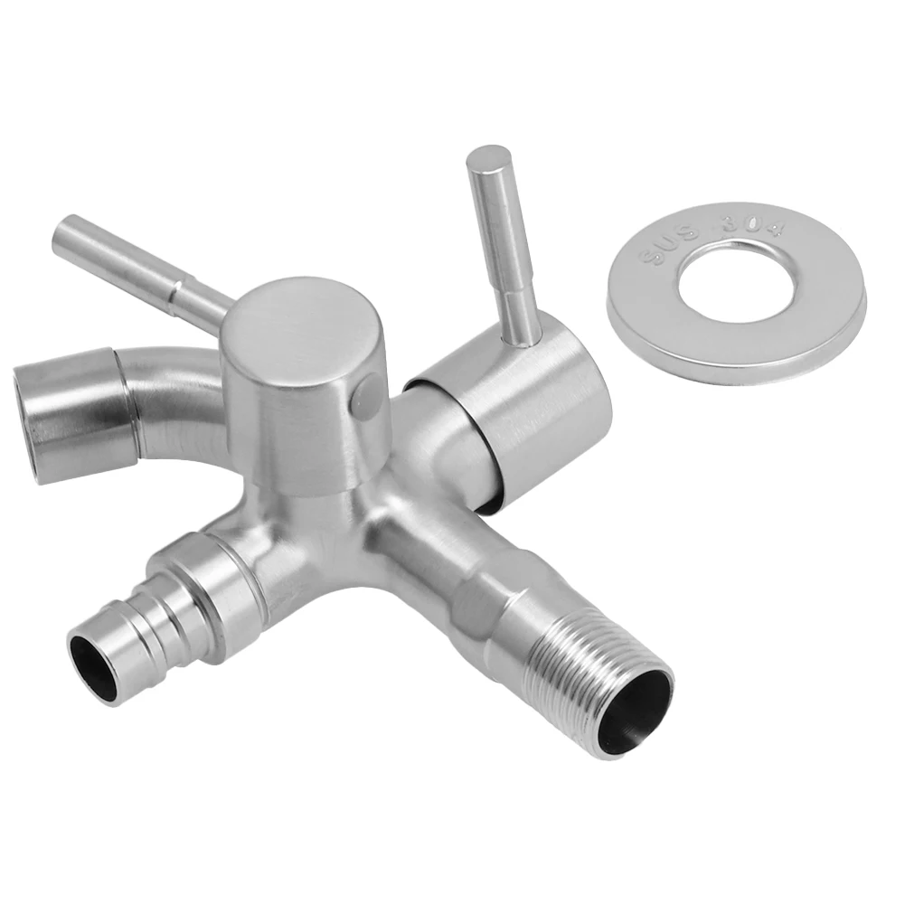 304 Stainless Steel Double Tap Washing Machine Faucet Wall-in Faucet 1 In 2 Out Multifunctional Tap Two Way Tap Bathroom Bibcock
304 Stainless Steel Double Tap Washing Machine Faucet Wall-in Faucet 1 In 2 Out Multifunctional Tap Two Way Tap Bathroom Bibcock