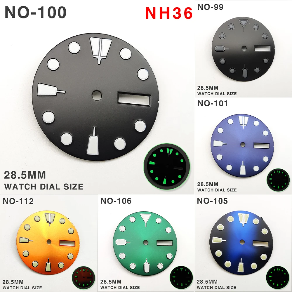 28.5mm watch dial modification accessories luminous dial is applicable to NH36 4R36 movement watch accessories
28.5mm watch dial modification accessories luminous dial is applicable to NH36 4R36 movement watch accessories