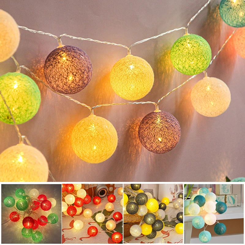 Гирлянда с шариками из хлопка, 20 светодиодов 
Гирлянда с шариками из хлопка, 20 светодиодов