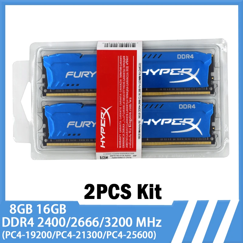

Memoria DDR4 Desktop RAM 16GB 2x8GB 32GB 2x16GB Kit 3200 2400 2666MHz DIMM Memory 288Pins 1.2V PC4-25600 21300 19200 HyperX RAMs