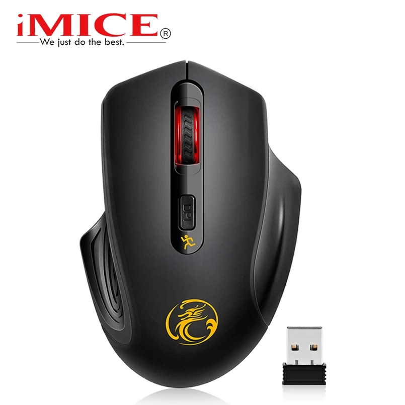 

Беспроводная компьютерная мышь Imice, эргономичная USB мышь 2,4G, бесшумная оптическая беспроводная мышь 2000DPI для компьютера, ноутбука, ПК, мыши