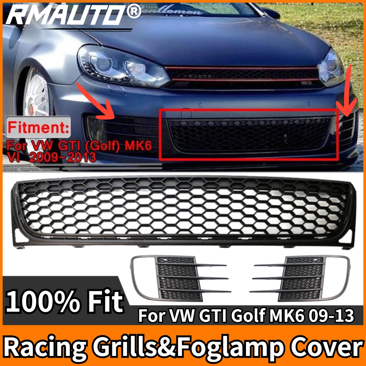 RMAUTO Matte Black Car Front Bumper Grill Fog Lamp Cover Honeycomb Racing Grills For VW GTI Golf MK6 2009-2013 Body Styling Kit
RMAUTO Matte Black Car Front Bumper Grill Fog Lamp Cover Honeycomb Racing Grills For VW GTI Golf MK6 2009-2013 Body Styling Kit