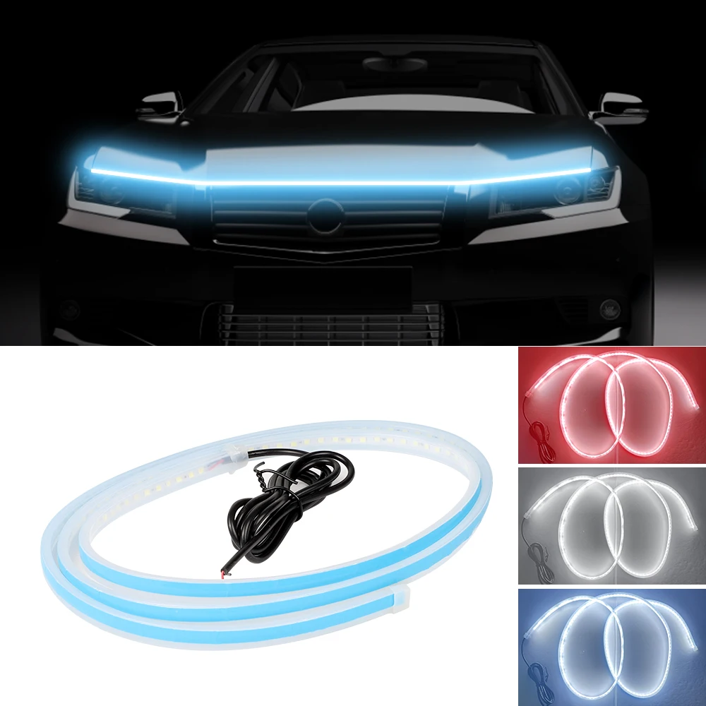

LED Car Hood Lights Strip Auto Decorative Atmosphere Lamps Ambient Lights for Car Daytime Running Lights 1.2/1.5/1.8m DRL 12
