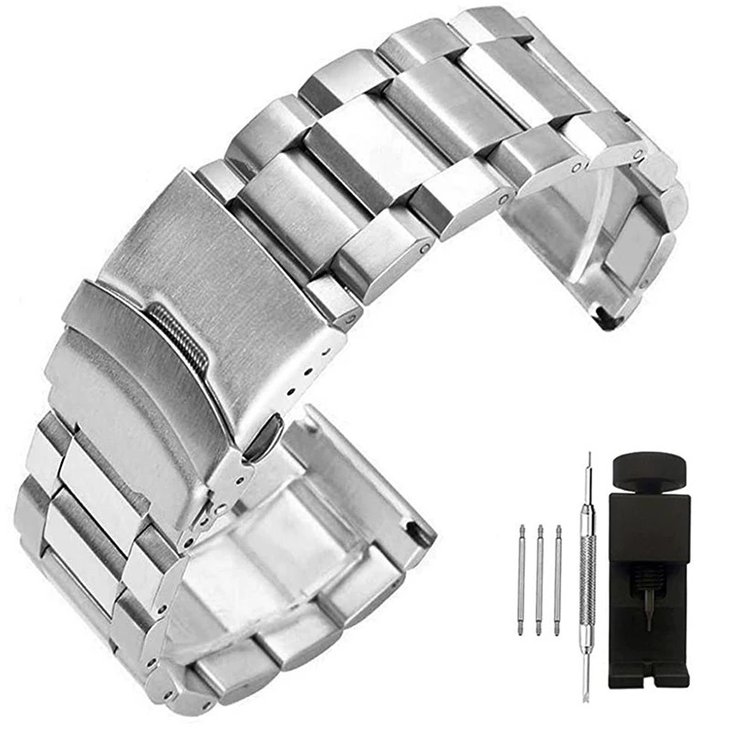 Double Folding Buckle Strap 18mm 20mm 22mm 24mm Steel Watch Band Metal Bracelet Solid Metal Wristband Men Watches Accessories
Double Folding Buckle Strap 18mm 20mm 22mm 24mm Steel Watch Band Metal Bracelet Solid Metal Wristband Men Watches Accessories