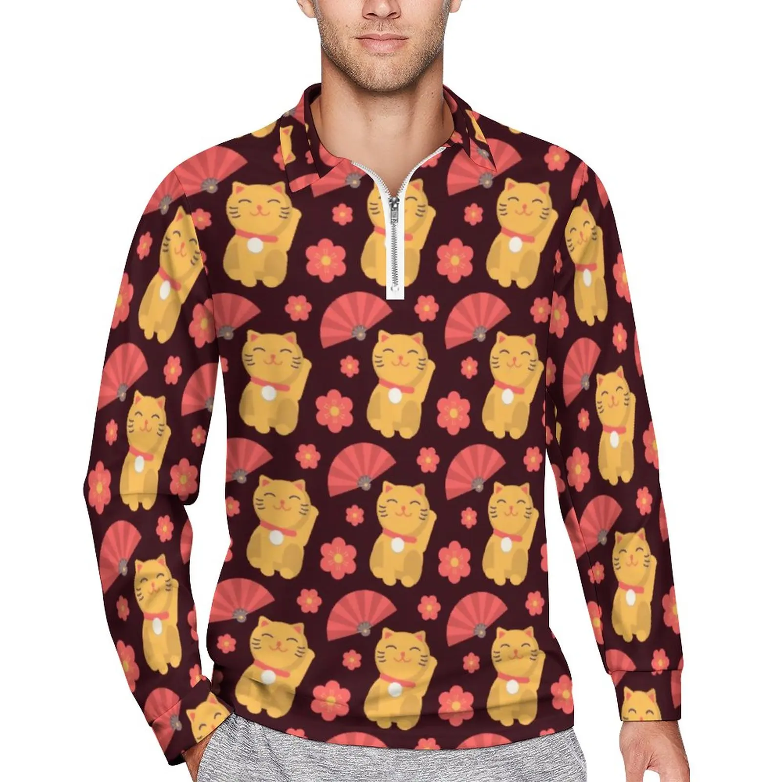 Japanese Anime Polo Shirts Autumn Cute Cats Print Zipper Casual Shirt Long Sleeves Collar Novelty Custom Oversized T-Shirts
Japanese Anime Polo Shirts Autumn Cute Cats Print Zipper Casual Shirt Long Sleeves Collar Novelty Custom Oversized T-Shirts