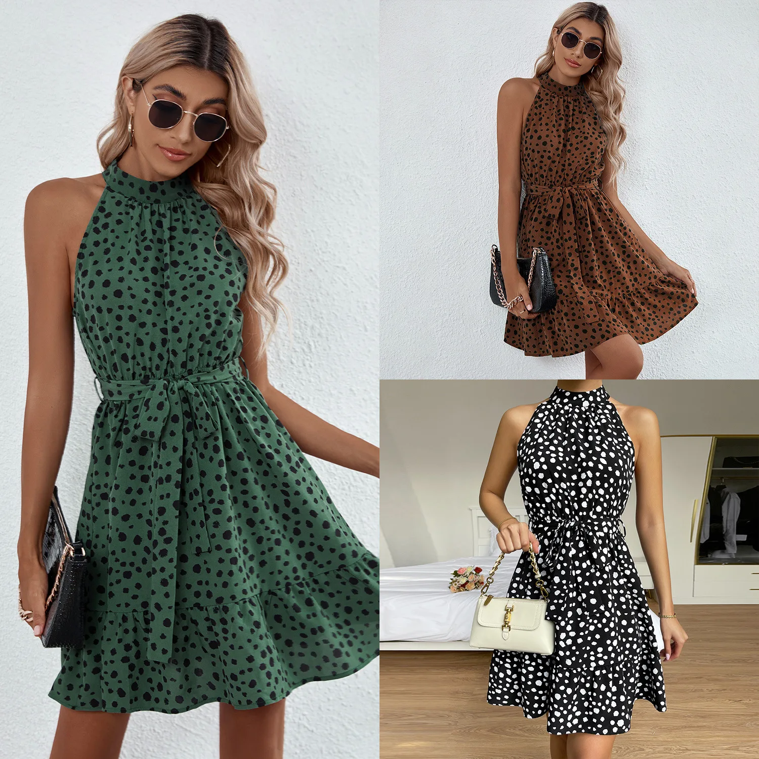 2022 Spring And Summer New European And American Women's Wear Neck Hanging Small High Collar Floral Short Skirt High Waist Lotus
2022 Spring And Summer New European And American Women's Wear Neck Hanging Small High Collar Floral Short Skirt High Waist Lotus