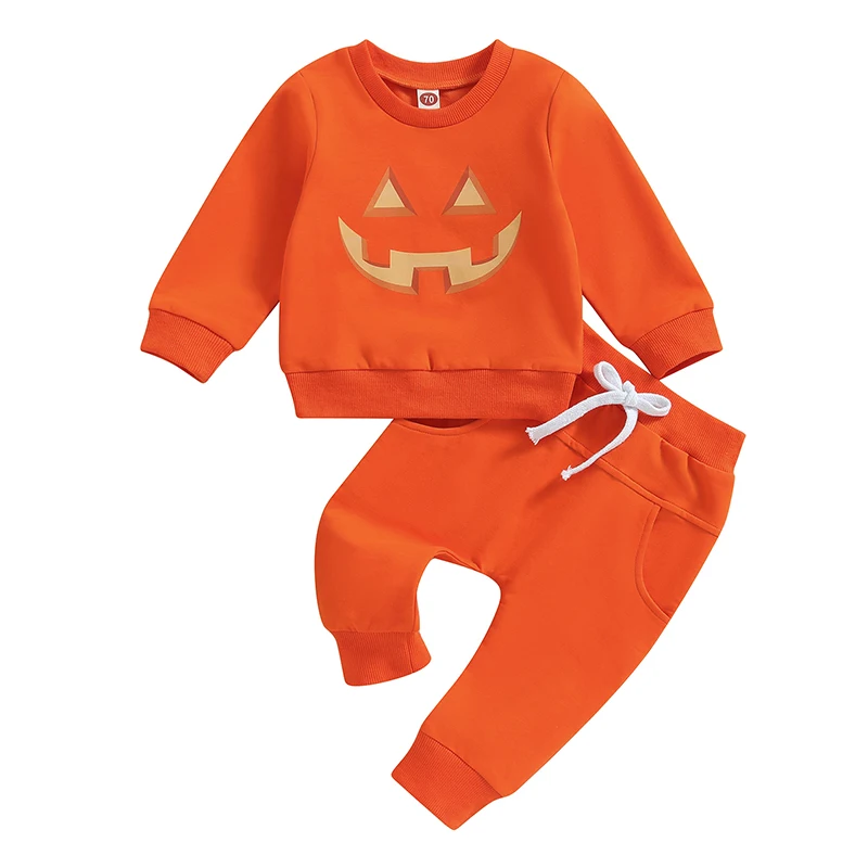 Toddler Baby Boy Girl Halloween Pumpkin Outfits 2Pcs Set Long Sleeve Pullover Sweatshirt Pants Fall Einter Clothes Set
Toddler Baby Boy Girl Halloween Pumpkin Outfits 2Pcs Set Long Sleeve Pullover Sweatshirt Pants Fall Einter Clothes Set