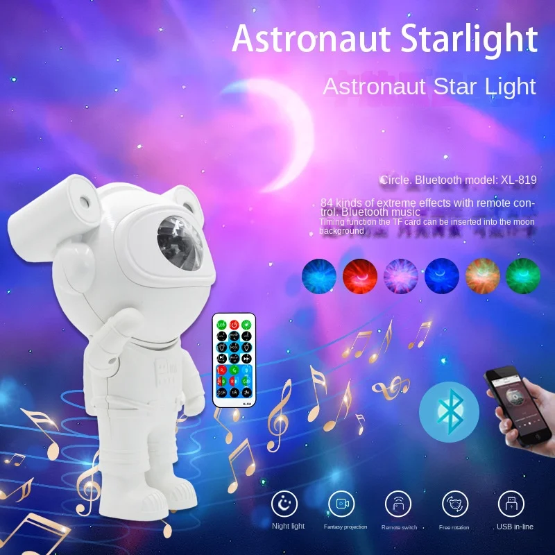 

Astronaut Star Projection Light LED Bedroom Atmosphere Nightlight Astronaut Bluetooth Music Aurora Light Projector Free Shipping