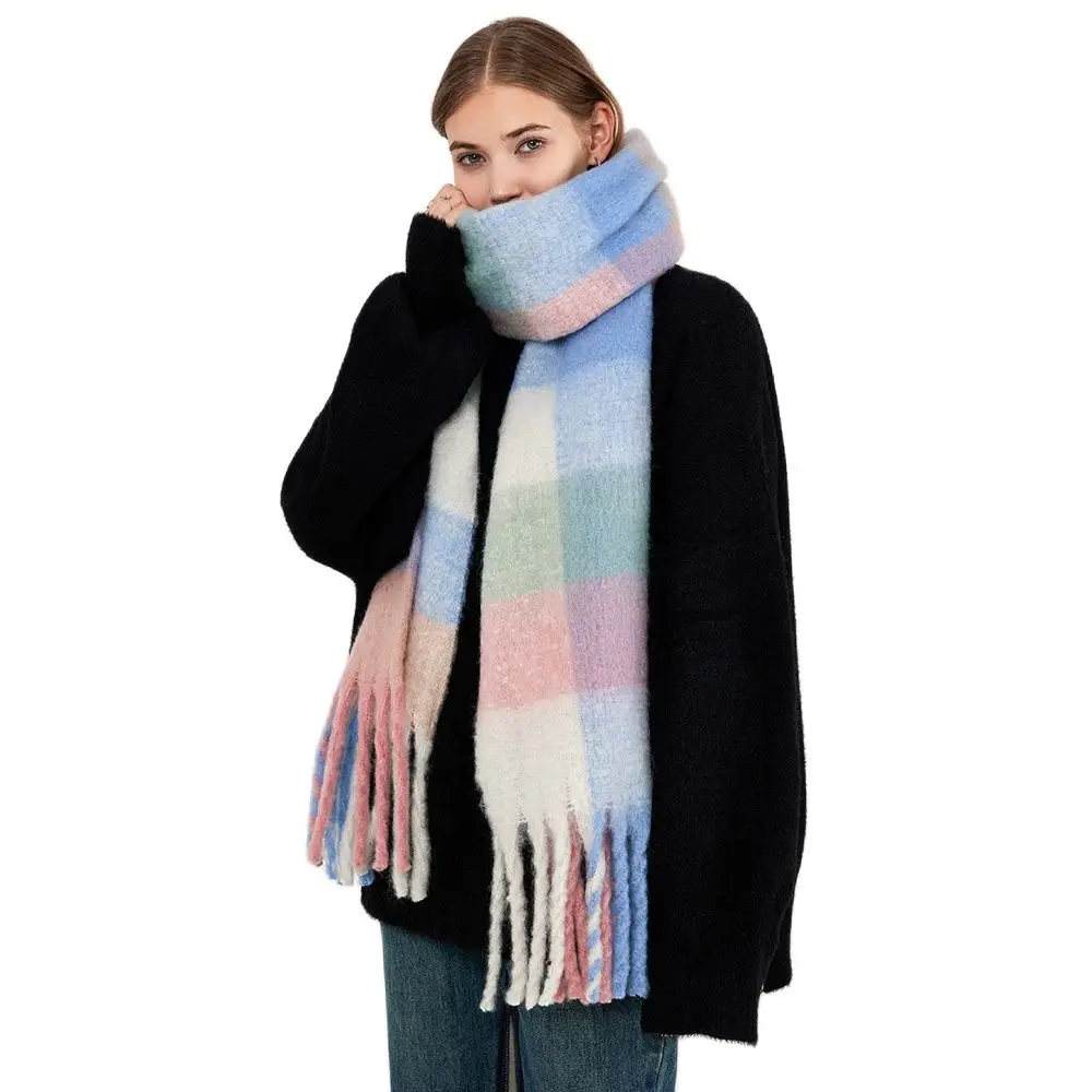 Winter Women's New Warm Keeping Plaid Tassel Rainbow Scarf Artificial Cashmere Wool Fashion Casual Long Neck Shawl
Winter Women's New Warm Keeping Plaid Tassel Rainbow Scarf Artificial Cashmere Wool Fashion Casual Long Neck Shawl