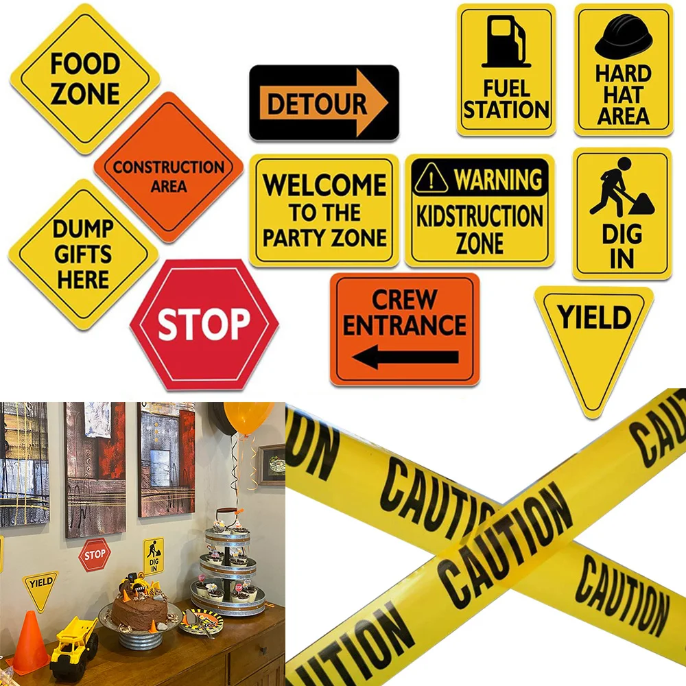 Construction Zone Party Traffic Sign Decorations Caution Tape Boys Kids Birthday Party Construction Theme Party Supplies
Construction Zone Party Traffic Sign Decorations Caution Tape Boys Kids Birthday Party Construction Theme Party Supplies