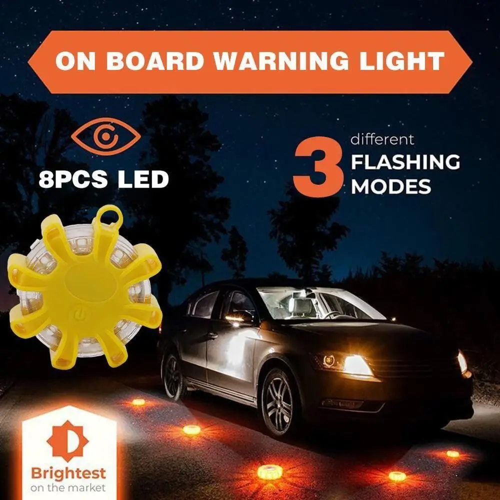 Flash Light 8 LED Safety Beacon Traffic Signal Light Stroboscopic Obstacle Light Car Emergency Light Strobe Light
Flash Light 8 LED Safety Beacon Traffic Signal Light Stroboscopic Obstacle Light Car Emergency Light Strobe Light
