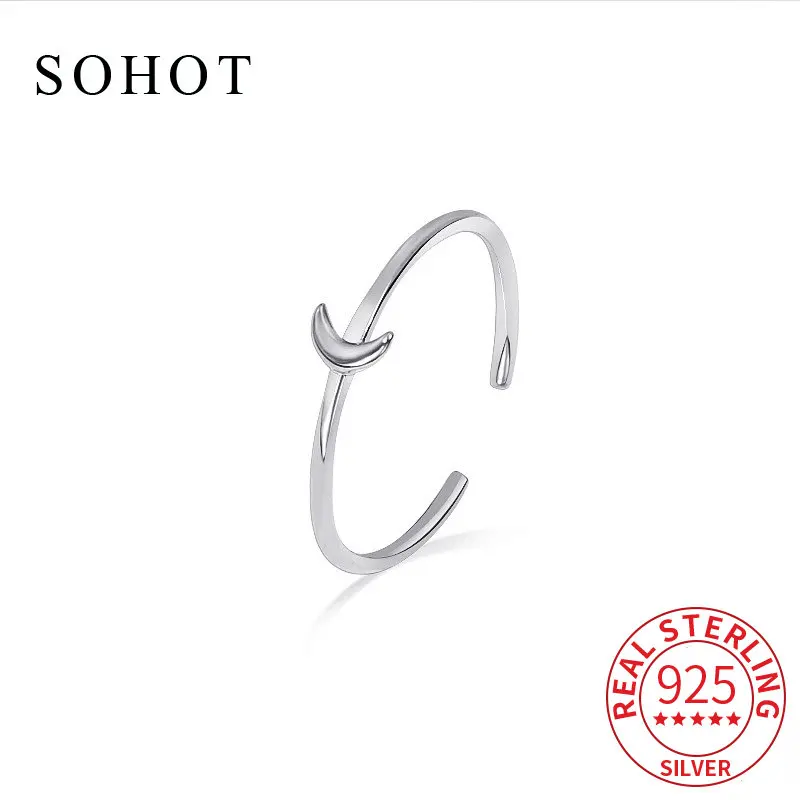 Fashion 925 Sterling Silver Minimalist Moon Adjustable Ring For Fashion Women Party Cute Fine Jewelry Accessories Gift
Fashion 925 Sterling Silver Minimalist Moon Adjustable Ring For Fashion Women Party Cute Fine Jewelry Accessories Gift