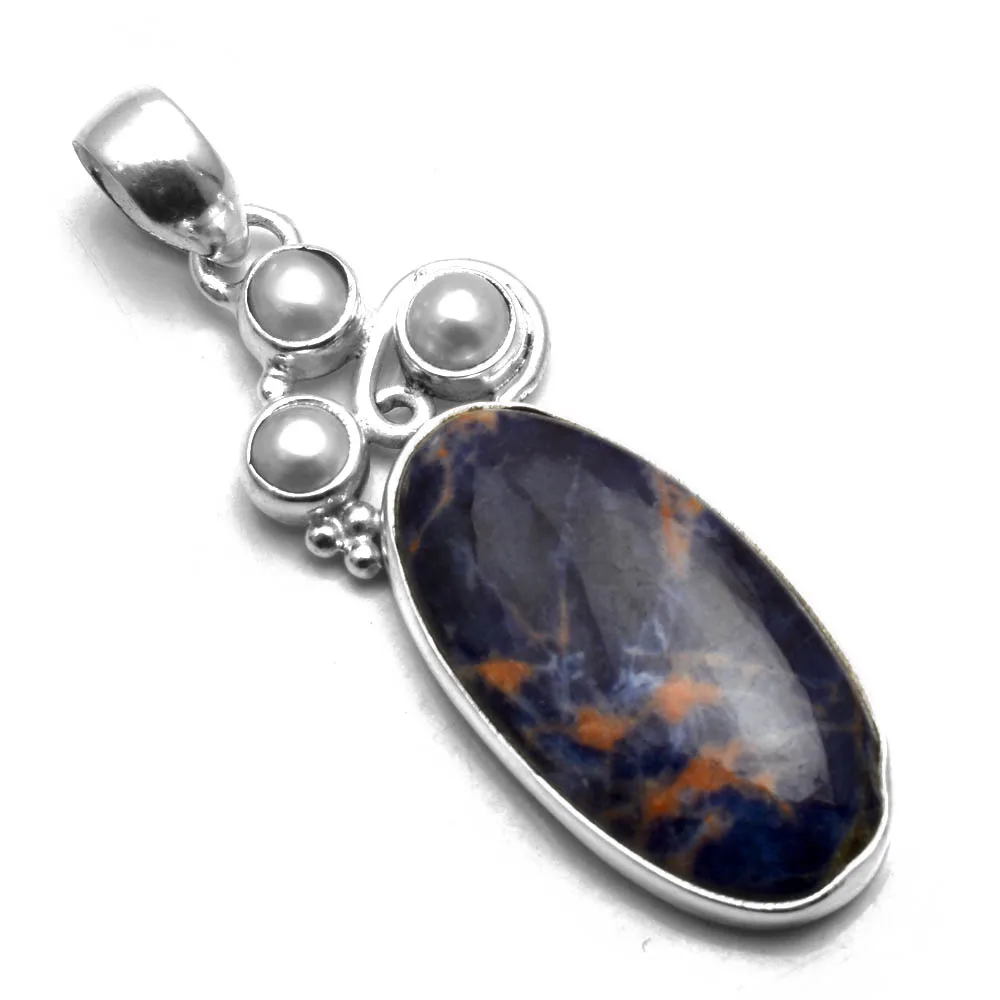 Genuine Sodalite Pendant 925 Sterling Silver, Women Jewelry Gift , 52 mm, AP9132
Genuine Sodalite Pendant 925 Sterling Silver, Women Jewelry Gift , 52 mm, AP9132