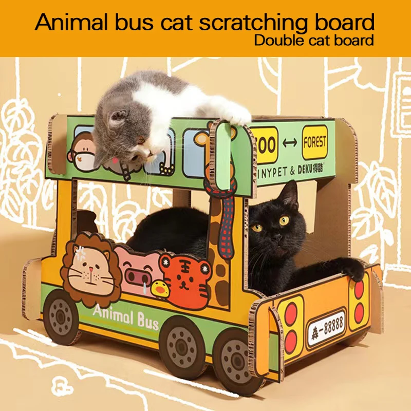 Animal bus school bus double deck cat scratching board large cat house pet supplies
Animal bus school bus double deck cat scratching board large cat house pet supplies