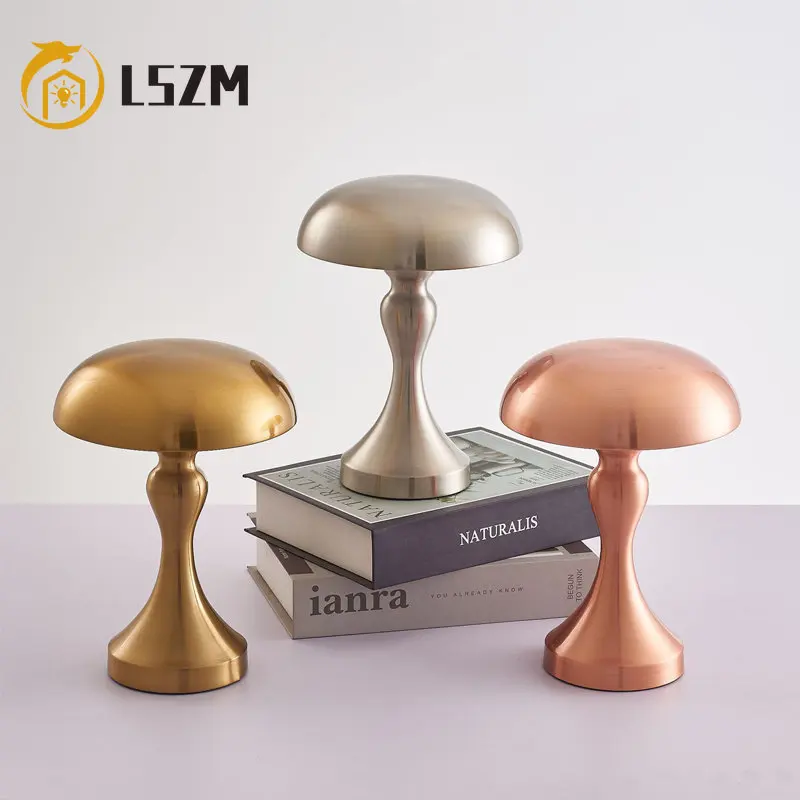 Nordic LED Gold Table Lamp for Bar Hotel Decoration Mushroom Rechargeable Desktop Night Lights 3 Color Touch Switch Bedside Lamp
Nordic LED Gold Table Lamp for Bar Hotel Decoration Mushroom Rechargeable Desktop Night Lights 3 Color Touch Switch Bedside Lamp