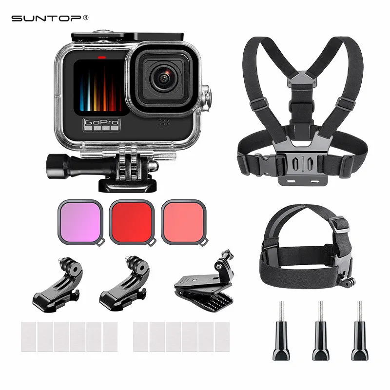 Suntop 24in1 Action Camera Accessories Set for GoPro 10 9 Waterproof Case Chest Strap Head Strap Filter J-type Mount Base Screw
Suntop 24in1 Action Camera Accessories Set for GoPro 10 9 Waterproof Case Chest Strap Head Strap Filter J-type Mount Base Screw