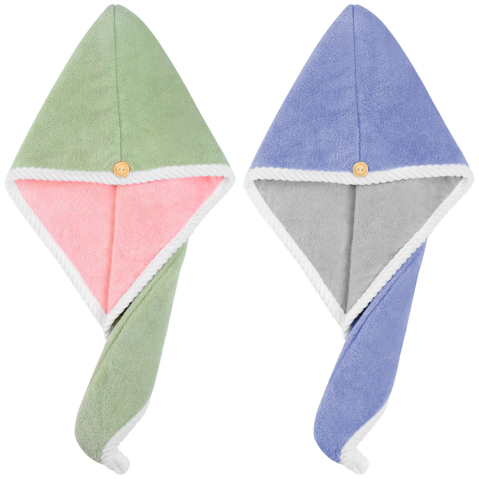 2Pcs Hair Drying Towels Coral Fleece Super Absorption Hair Turban Quick Dry Head Wraps for Women
2Pcs Hair Drying Towels Coral Fleece Super Absorption Hair Turban Quick Dry Head Wraps for Women