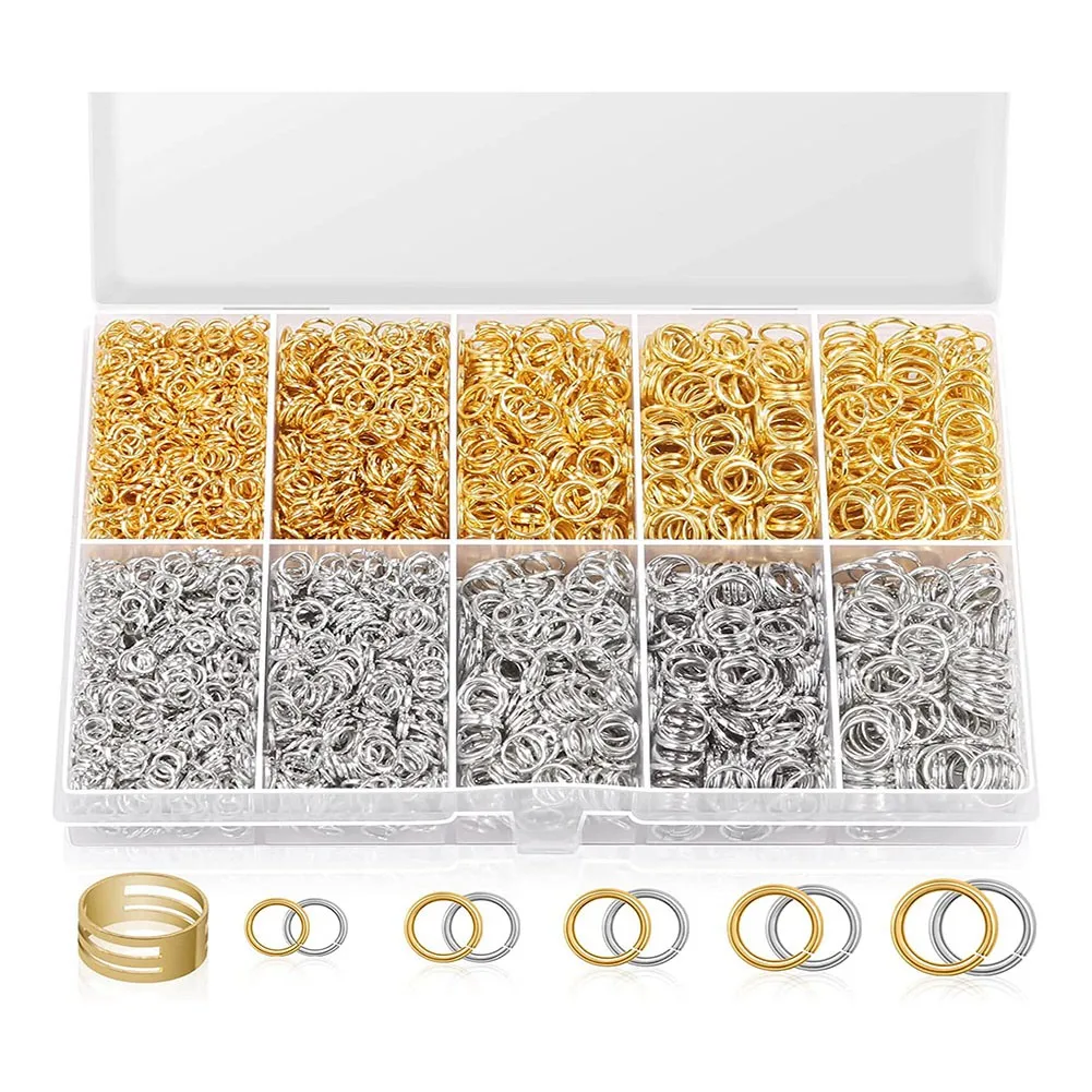 

Jump Rings for Jewelry Making, 4600Pcs Jump Rings with Jump Rings Open/ for Jewelry Making Gold+Silver