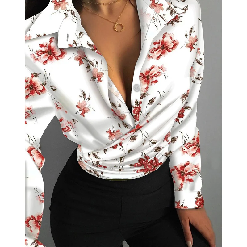 2022 Autumn Fashion Commuting Printing Shirt Women Top Slim Long Sleeve Shirts Elegant Temperament Turndown Collar Blouses
2022 Autumn Fashion Commuting Printing Shirt Women Top Slim Long Sleeve Shirts Elegant Temperament Turndown Collar Blouses