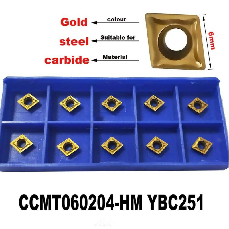10pcs 6*6*2.5mm CCMT060204-HM YBC251 Lathe CNC Carbide Inserts Insert For Turning Tool Processing Steels Stainless Steel
10pcs 6*6*2.5mm CCMT060204-HM YBC251 Lathe CNC Carbide Inserts Insert For Turning Tool Processing Steels Stainless Steel