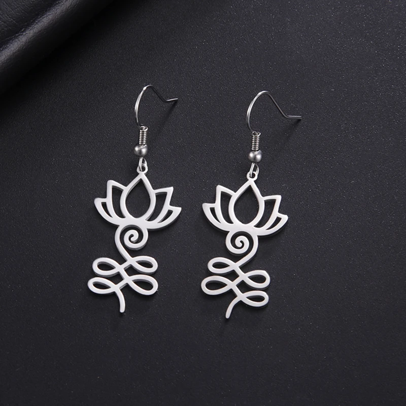 LIKGREAT Lotus Flower Drop Earrings Unalome Symbol Earrings For Women Vintage OM Buddhism Stainless Steel Spiritual Jewelry Gift
LIKGREAT Lotus Flower Drop Earrings Unalome Symbol Earrings For Women Vintage OM Buddhism Stainless Steel Spiritual Jewelry Gift
