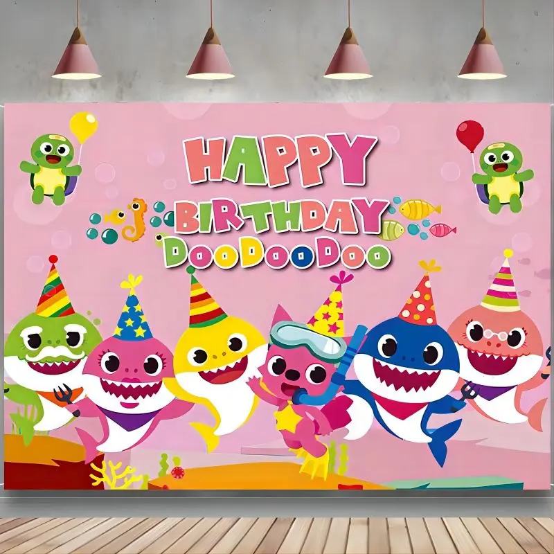 Babe Shark Party Supplies for Birthday Decorations Babe Shark Backdrop for Baby Shower and Kids' Bedroom Wall Sticker Pink
Babe Shark Party Supplies for Birthday Decorations Babe Shark Backdrop for Baby Shower and Kids' Bedroom Wall Sticker Pink