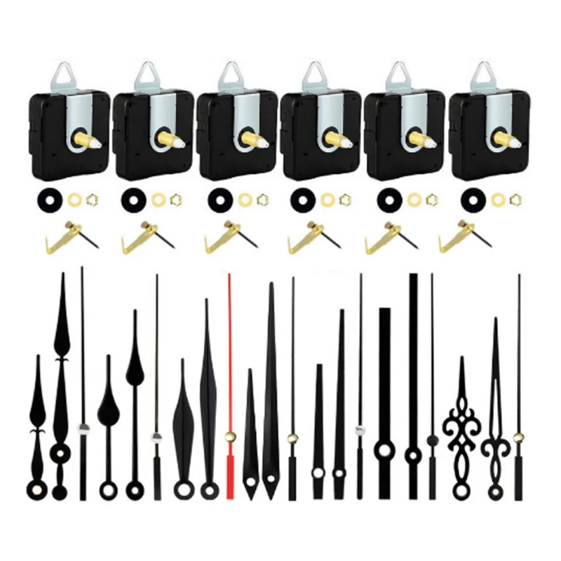 6 PCS Clock Mechanism Replacement Kit Black ABS+Aluminum DIY Silent Clock Motor Clock Repair With 7 Pack Clock Hand
6 PCS Clock Mechanism Replacement Kit Black ABS+Aluminum DIY Silent Clock Motor Clock Repair With 7 Pack Clock Hand