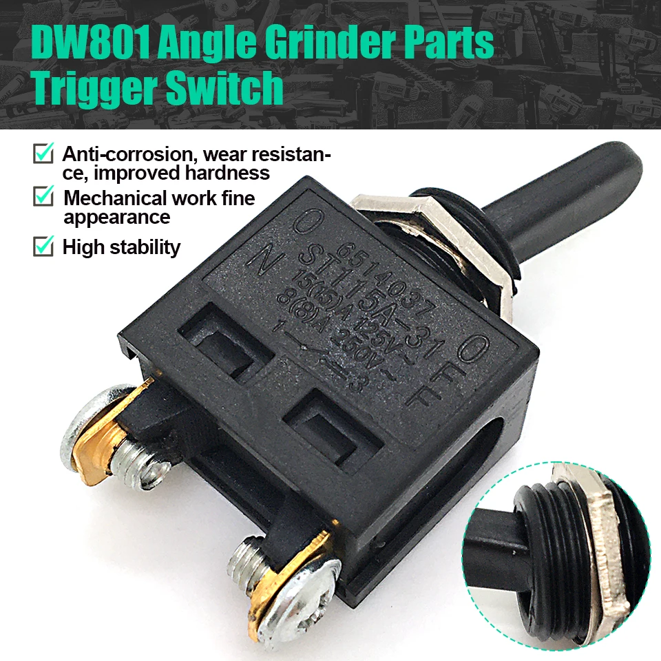 Trigger Switch Replace For DeWalt DW812 DW811 DW810 DW803 DW801 562209-00 Angle Grinder Spare Parts Power Tools Hardness Fast
Trigger Switch Replace For DeWalt DW812 DW811 DW810 DW803 DW801 562209-00 Angle Grinder Spare Parts Power Tools Hardness Fast