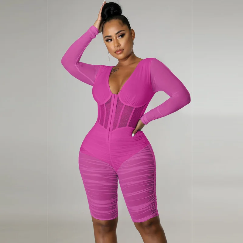 Женский комбинезон с рюшами FUDA, сетчатый прозрачный комбинезон в стиле пэчворк на молнии с V-образным вырезом и длинным рукавом, до колена, ...
Женский комбинезон с рюшами FUDA, сетчатый прозрачный комбинезон в стиле пэчворк на молнии с V-образным вырезом и длинным рукавом, до колена, ...