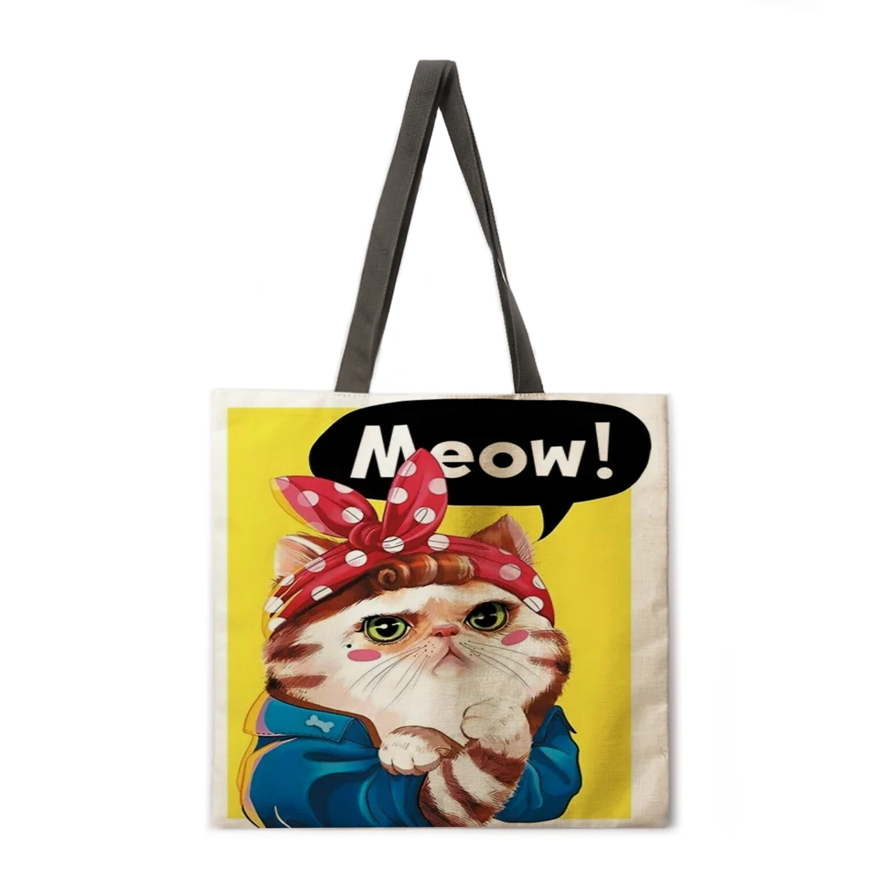High quality linen shoulder bag cute cat printed handbag fashionable women's leisure beach shopping bag handbag
High quality linen shoulder bag cute cat printed handbag fashionable women's leisure beach shopping bag handbag