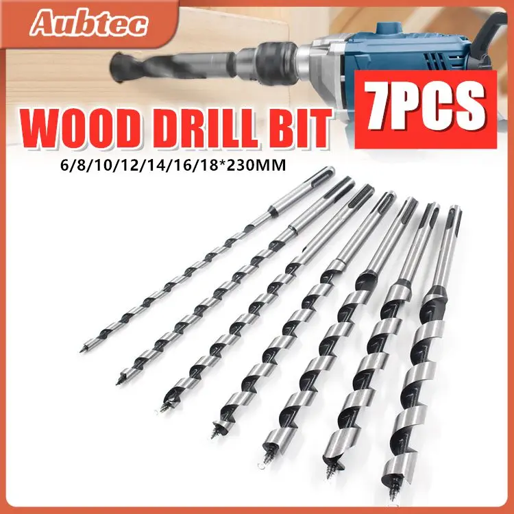7 Pieces Of 9 Inch SDS Lengthened Wood Drill Bit Set 6-18 * 230mm Wooden Door Opening Woodworking Torque Drill Bit Tool Set
7 Pieces Of 9 Inch SDS Lengthened Wood Drill Bit Set 6-18 * 230mm Wooden Door Opening Woodworking Torque Drill Bit Tool Set