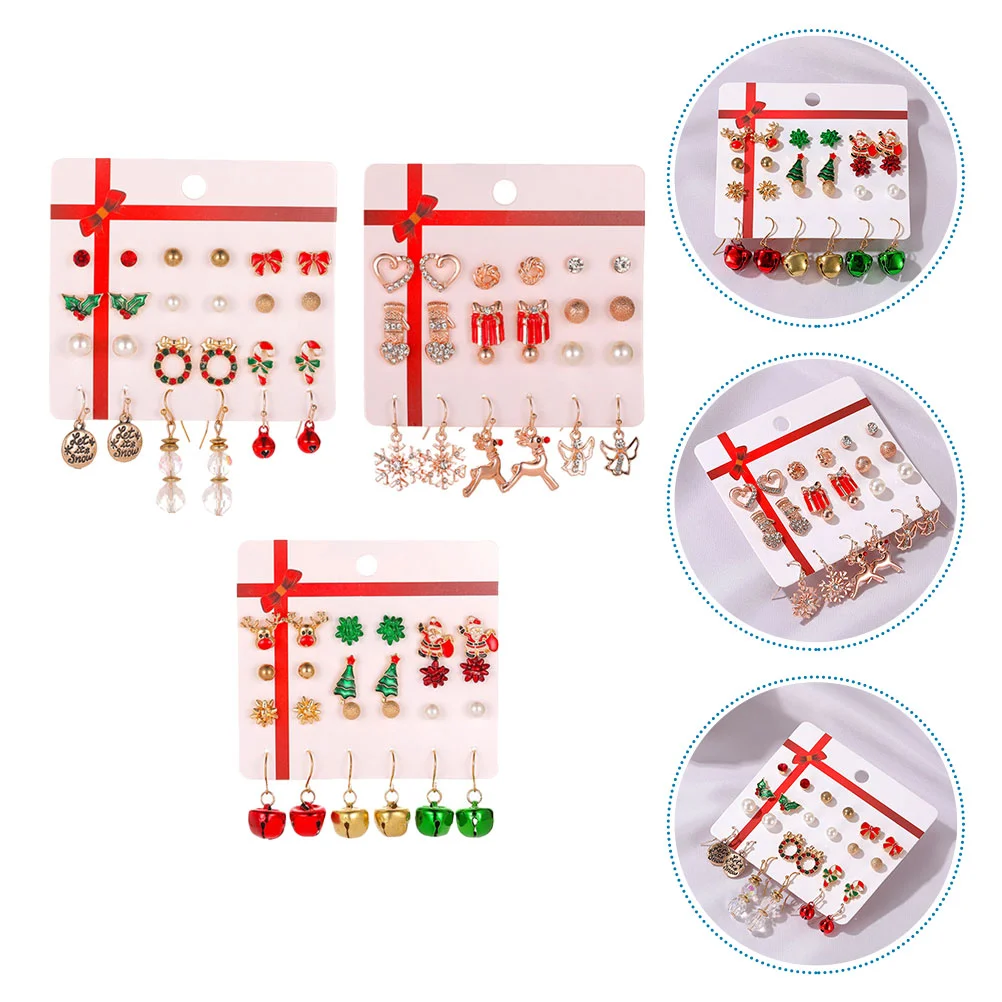 27 Pairs Christmas Earrings Set Bow Snowflake Drop Earring Bell Dangle Earrings for Girl Holiday Xmas Ear Jewelry Gift Party
27 Pairs Christmas Earrings Set Bow Snowflake Drop Earring Bell Dangle Earrings for Girl Holiday Xmas Ear Jewelry Gift Party