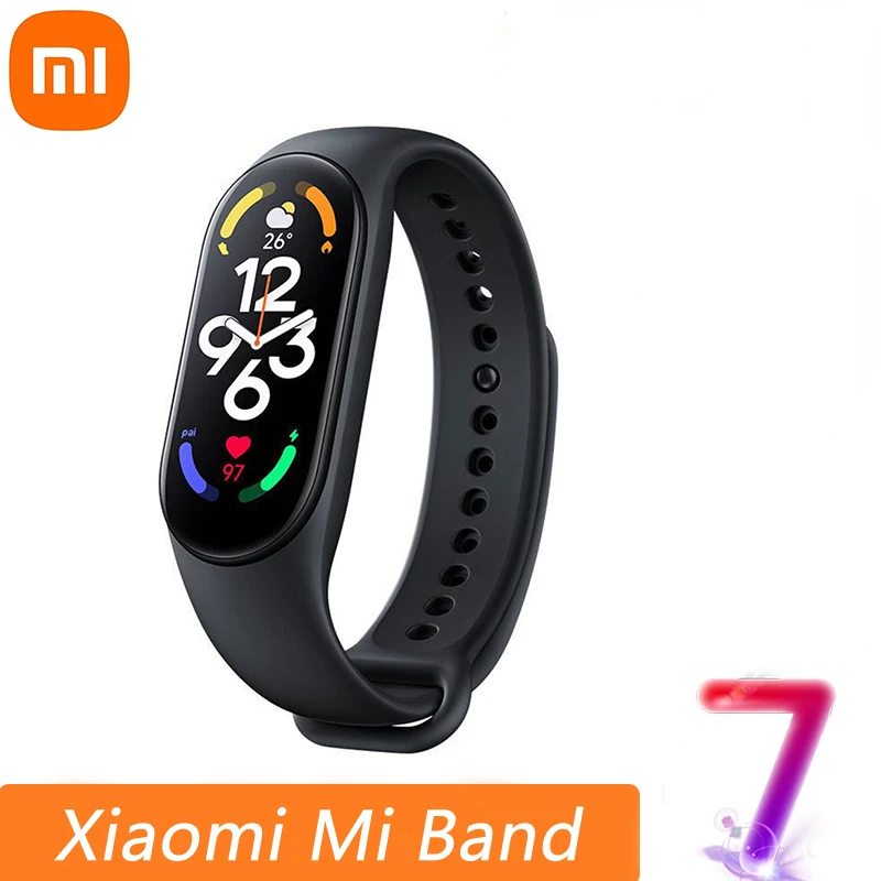 

Original Xiaomi – Bracelet connecté Mi Band 7, 6 couleurs, écran de 1.62 pouces, suivi du taux d'oxygène dans le sang 24h, Best