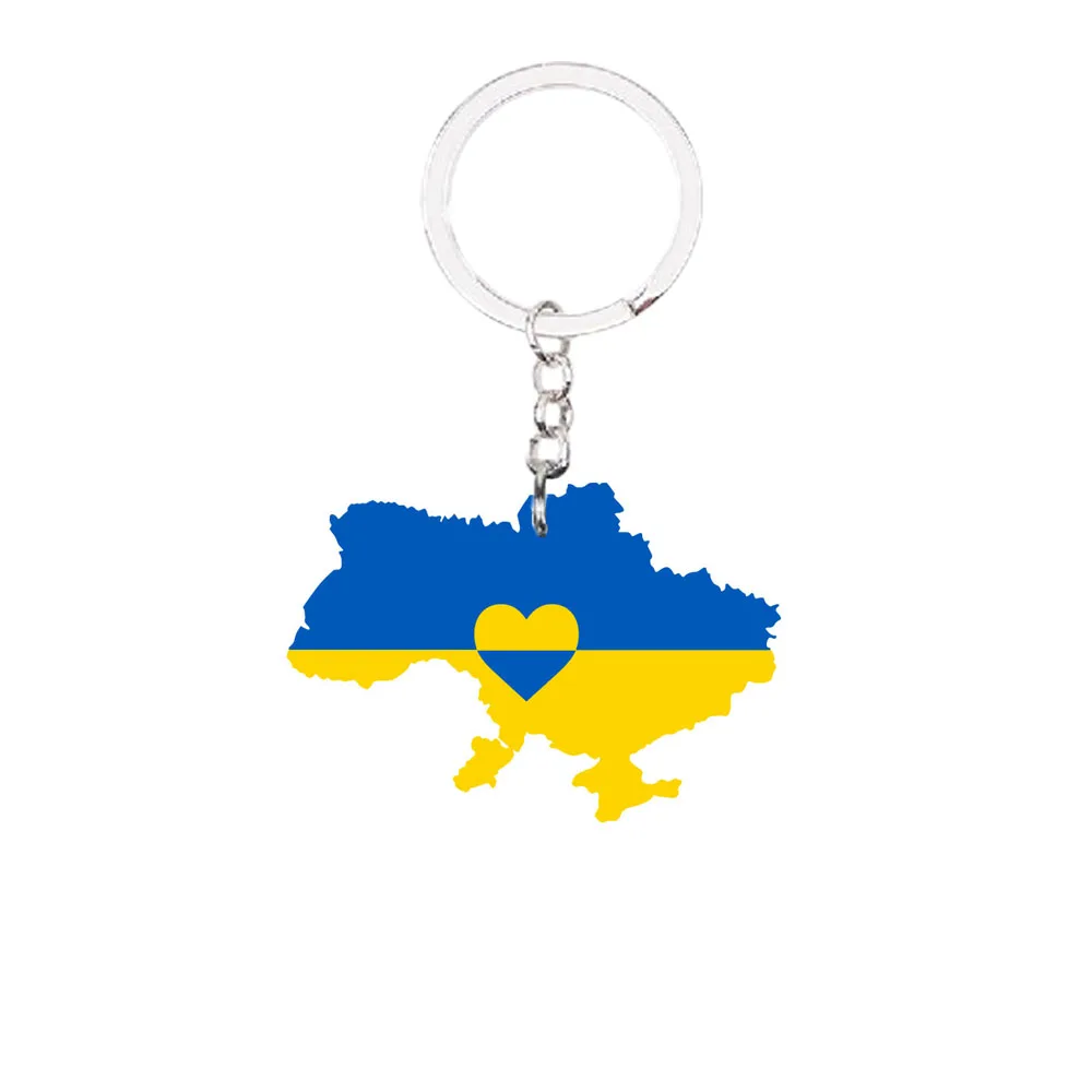 

2D We Love Peace Tryzub Tryzub Acrylic Flag Keychain Handmade Not 3D Keyring Ukrainian Symbol Badge Bag Pendant Car Key Chains